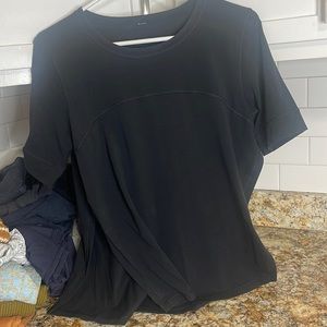 Lululemon , size 10, black t shirt, split sides
